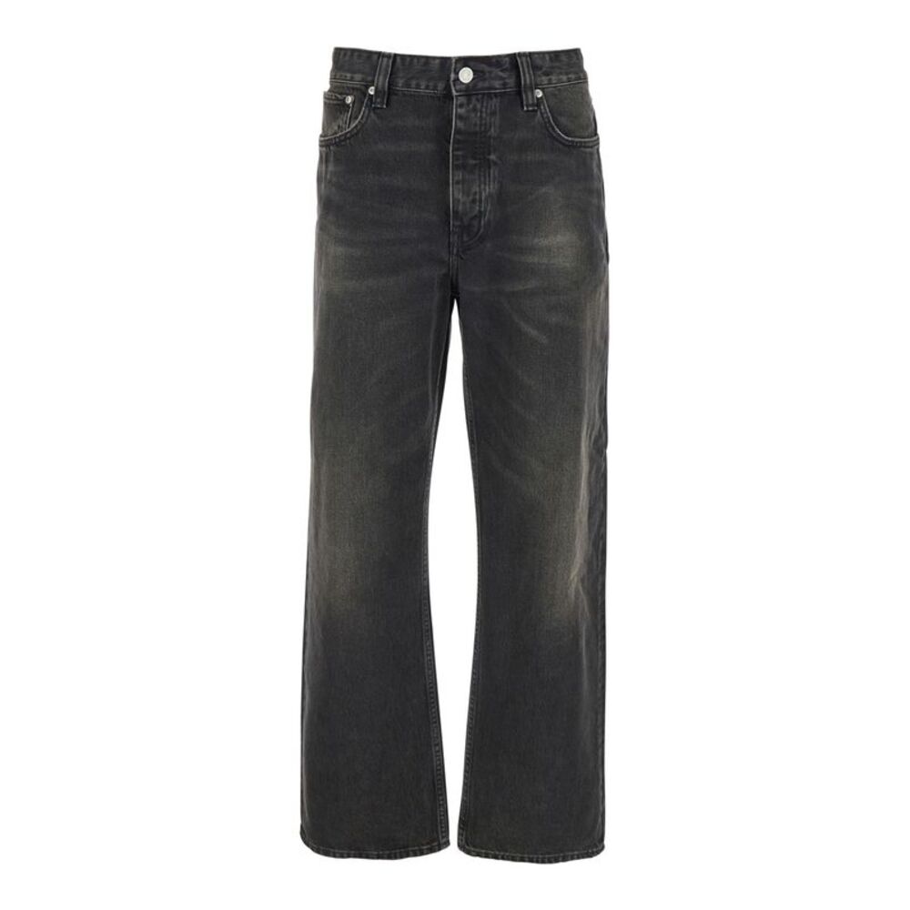 Won Hundred Men Black Jeans With Belt Loops In Denim Man